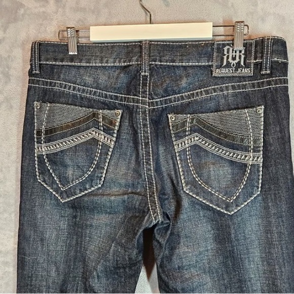 Dark Wash Straight Leg Jeans - Picture 2 of 3
